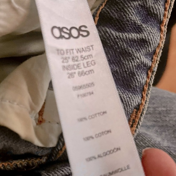 ASOS Mom High Waisted Distressed Mom Denim Jeans Size 25/26 - Picture 4 of 5